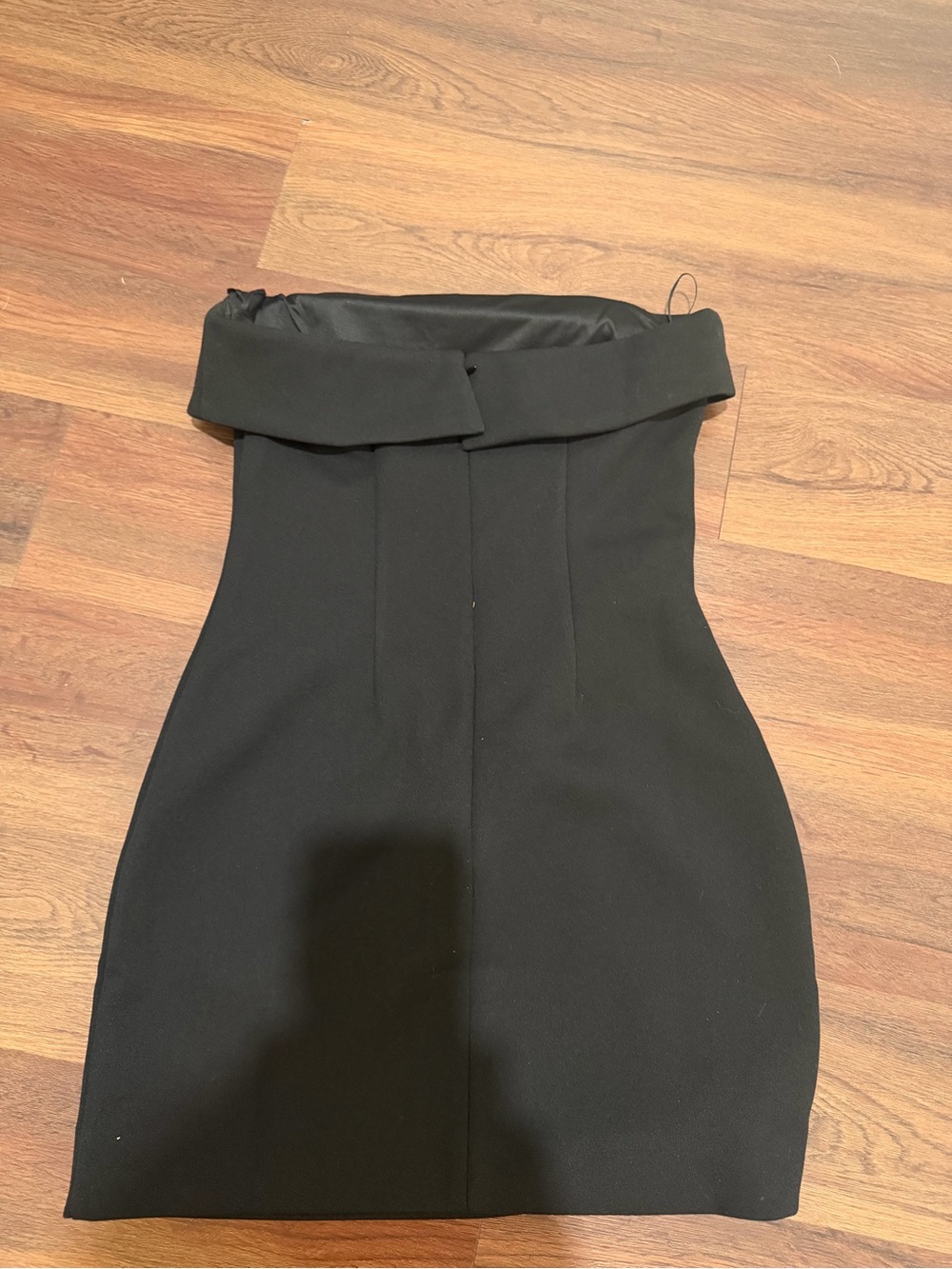 Aritzia Black Strapless Fold-Over Mini Dress
